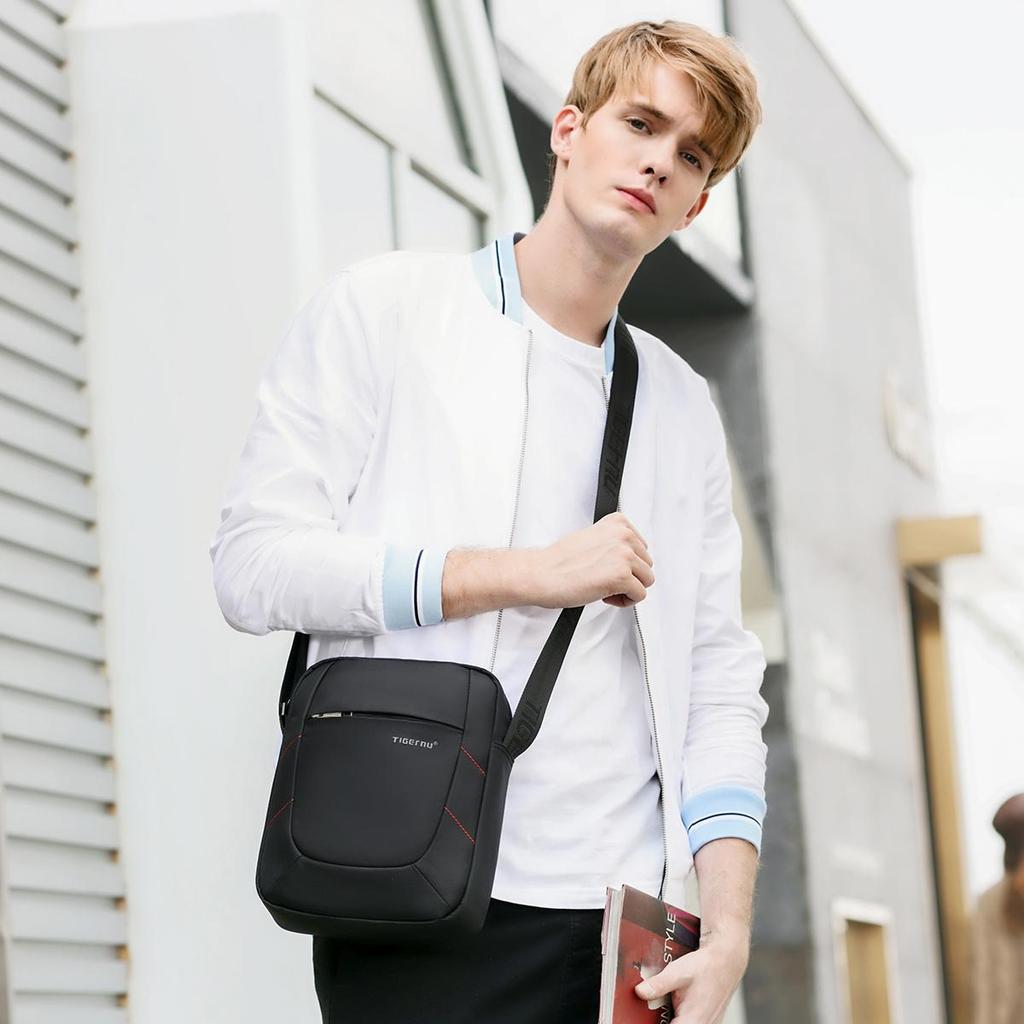 Tigernu Брендовая сумка через плечо для мужчин, мужская сумка-мессенджер, мужские 10-дюймовые черные мужские сумки, сумки через плечо, маленькая сумка, повседневная деловая сумка