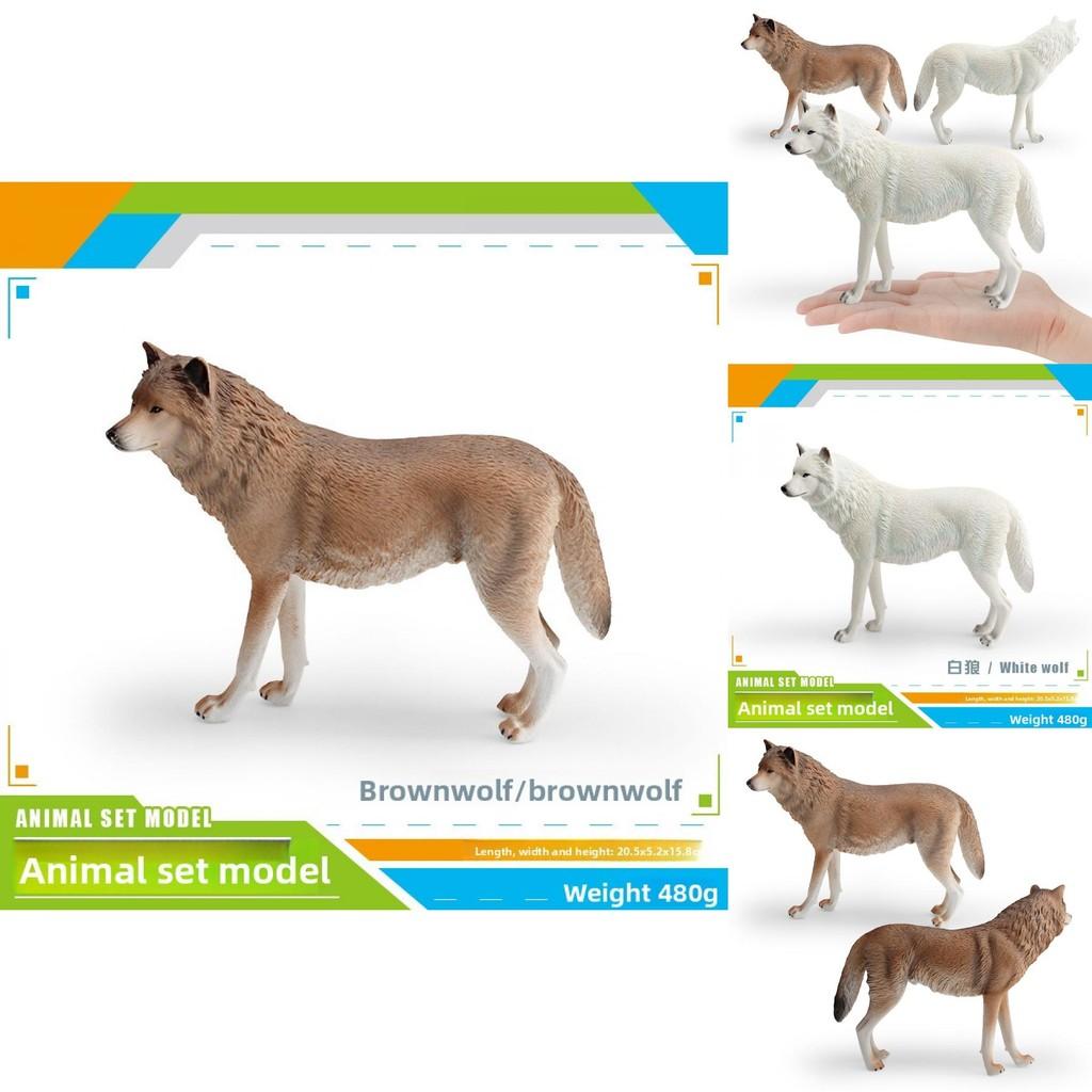 Реалистичная фигурка волка из лесной дикой природы, модель животного из ПВХ для детей, дошкольное образование