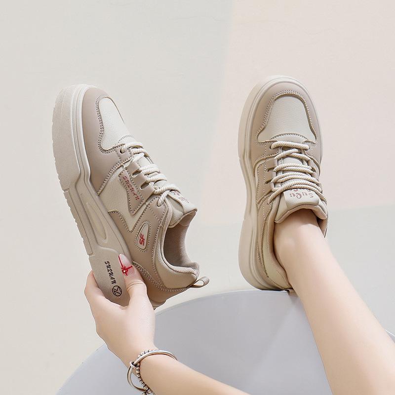 2025 Spring Little White Shoes New Korean Version Ins Female Students Platform Heightening Sports Board Shoes Casual Street Shot K2702