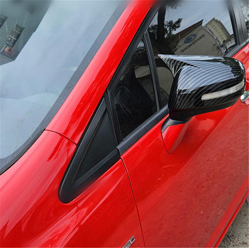 Carbon Fiber Look Side Wing Mirror Cover Cap Trims For Honda Civic 9th 2012-2015