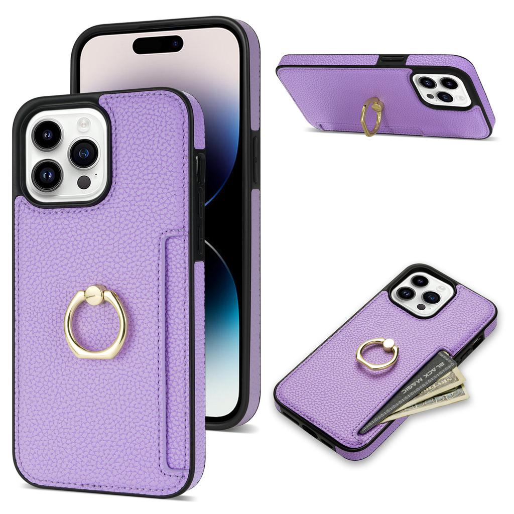 Совместимо с чехлом для iPhone 16, 17 Pro с рисунком личи, кольцом-подставкой, слотом для карт, кошельком, противоударным чехлом, 14 Plus
