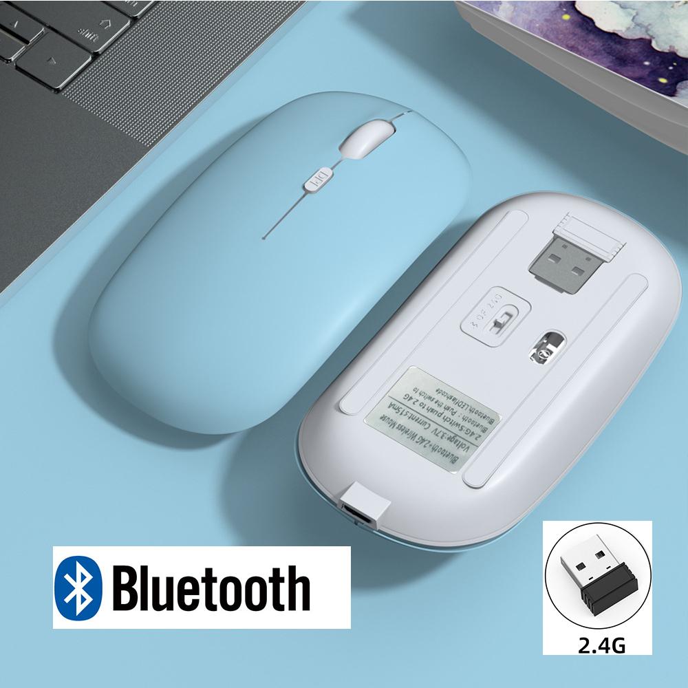 Rechargeable Wireless Bluetooth Mouse For Ipad Samsung Huawei Mipad 2.4g Usb Mice For Android Windows Tablet Laptop Notebook Pc