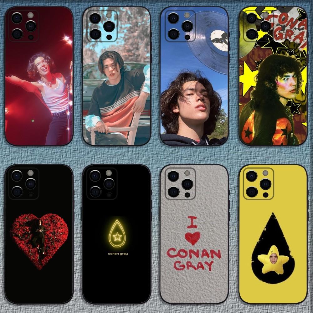 C-Conan Gray Singer Phone Case For iPhone 16,15,14,13,12,11,Pro,X,XS,Max,XR,Plus,Mini Soft Black Cover