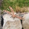 Rust-colored Metal Dragonfly Garden Statue-Art Deco Style, Durable Outdoor/indoor Floor Sculpture, Dragonfly Garden Decoration, Outdoor Decoration