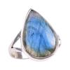 Natural Labradorite Gemstone 925 Solid Sterling Silver Jewelry Ring Size 10 u6J63