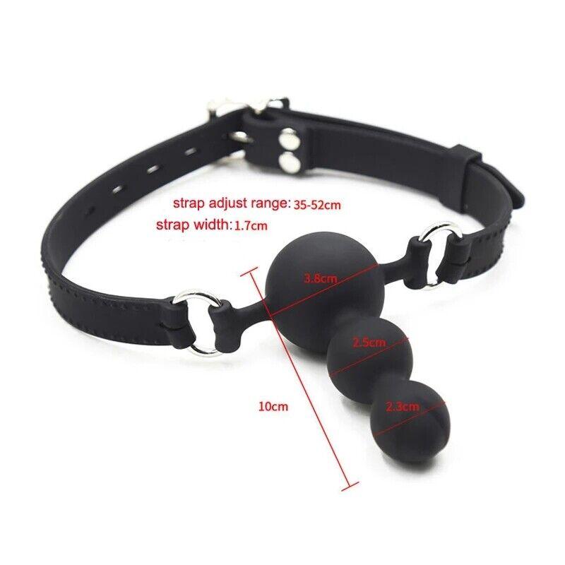 Silicone Ball Open Mouth Gag Penis Gag Bondage Restraints Adult Game Oral Fixation Stuffed Slave Sex Toy for Couple