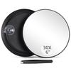 6 Inch Magnified Mirror with Three Mounting Suction Cups And Tweezers,Travel Makeup Kit for Shaving