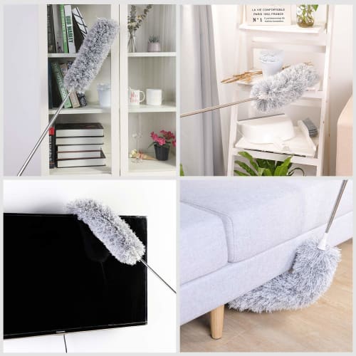 Cleanhome Extendable Dust Remover/Duster/Handheld Mop, Perfect for Cleaning High Places, Extends Up To 250cm, Hand Washable, Bendable, Suitable for Ce