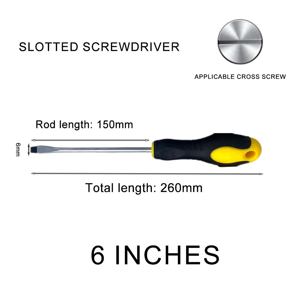 3/4/5/6/8-дюймовая резиновая противоскользящая ручка Word Cross Strong Magnetic 45# стальная отвертка