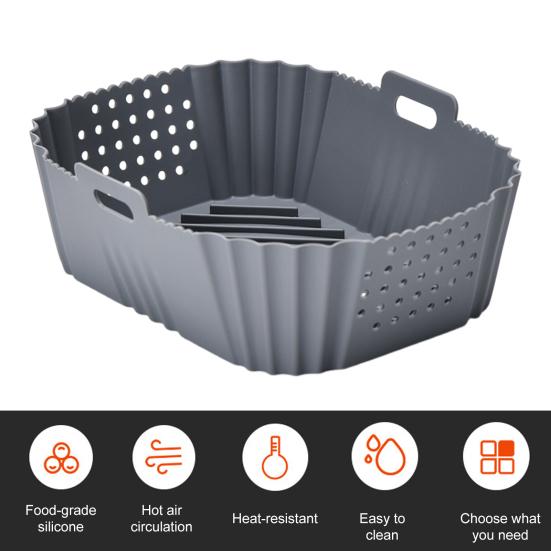 Silicone Air Fryer Liners for Ninja SL400UK Non-Stick Baking Tray Reusable Air Fryer Basket Kitchen Cooking Accessory