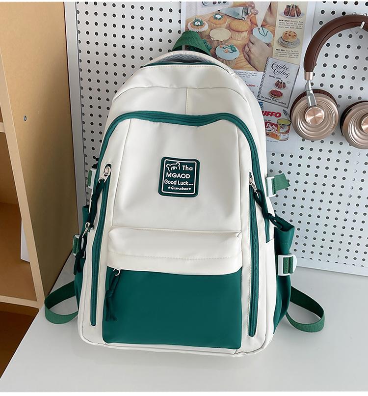 Студенческий школьный рюкзак 2025 новый контрастный цвет высококлассный рюкзак женский большой вместимости повседневный рюкзак