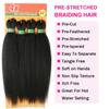 Braiding Hair Pre Stretched 4X Braid 19 Inch Ombre Braiding Hair Black Synthetic Fake Hair Extensions for Braids Women