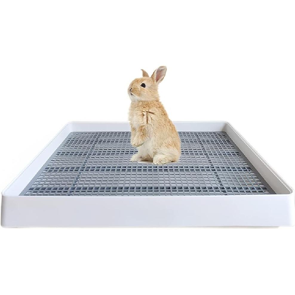 PODOO Большая клетка-лоток для кроликов, тренировочный лоток-клетка для морских свинок с туалетным поддоном, идеально подходит для крыс, хорьков, кроликов, мелких и средних животных (Средняя)