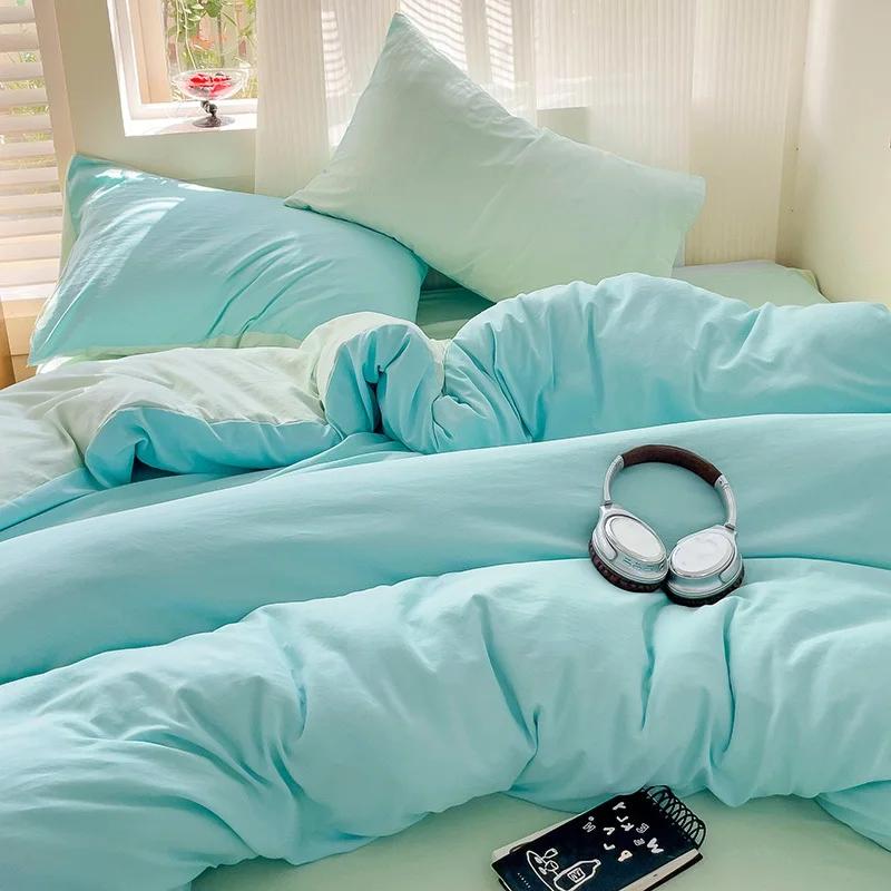 Постельное белье Хлопковый комплект постельного белья с простыней пододеяльником наволочкой Односпальный Двуспальный Простыня Король Королева Двуспальный Полуторный Размер