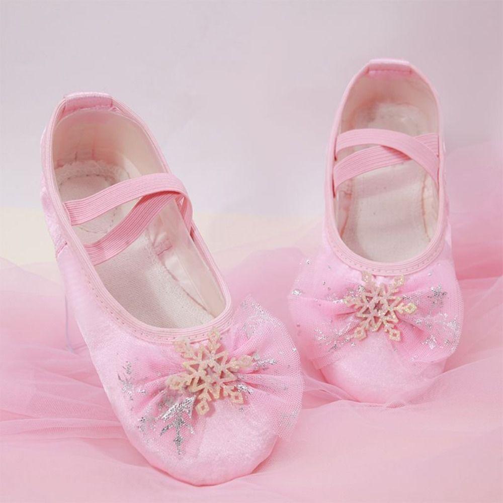 1 Pair of Bow Knot Girls' Dancing Shoes Satin Cat Claw Shoes Beautiful Princess Shoes  Perform