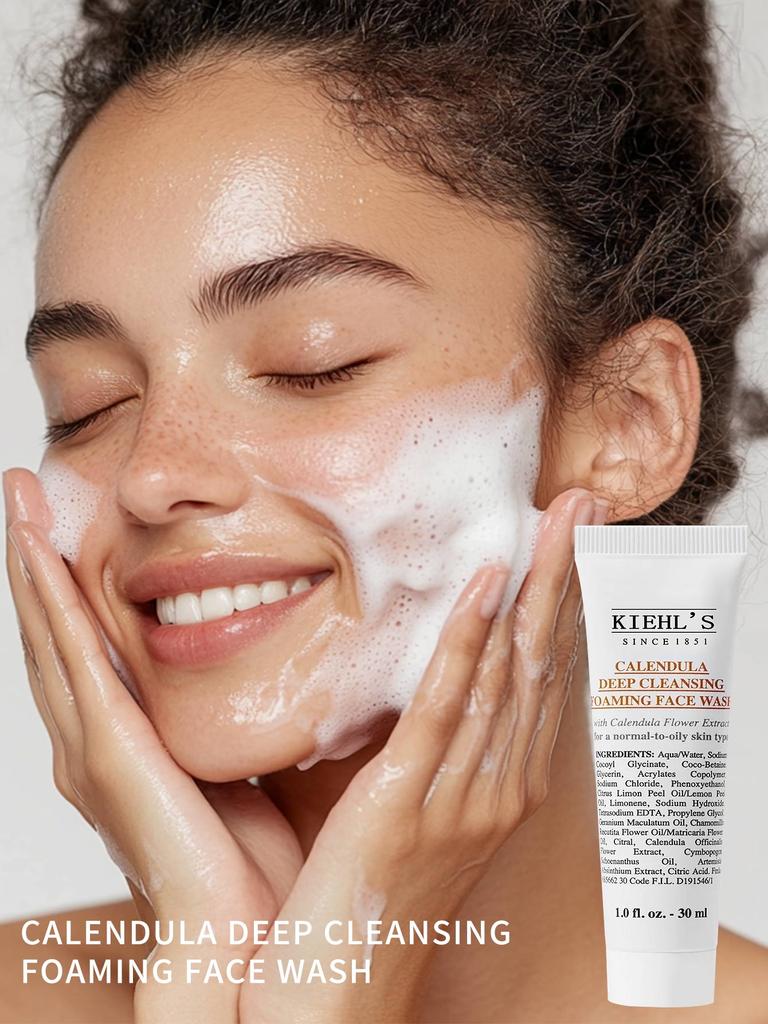 Kiehl's Пенка для глубокого очищения лица с календулой - 30 мл Мягкое очищающее средство