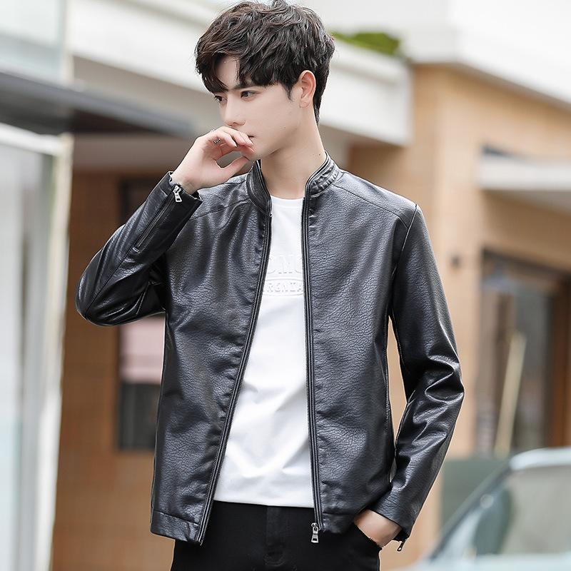 Осенне-зимняя мужская кожаная куртка, флисовая куртка, новая локомотивная одежда, мужская кожаная куртка с воротником-стойкой для езды на мотоцикле