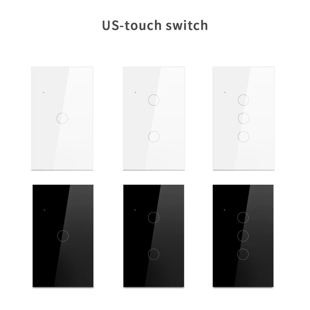 Touch Switch Power Led Panel Wall Light Switches Tempered Black White Crystal Glass Switch 1Gang 2Gang 3Gang Interruptor Inteligente AC100-250V