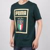 Puma Дышащая повседневная футболка с крупным принтом и коротким рукавом, мужские топы, зеленый цвет 757504-18