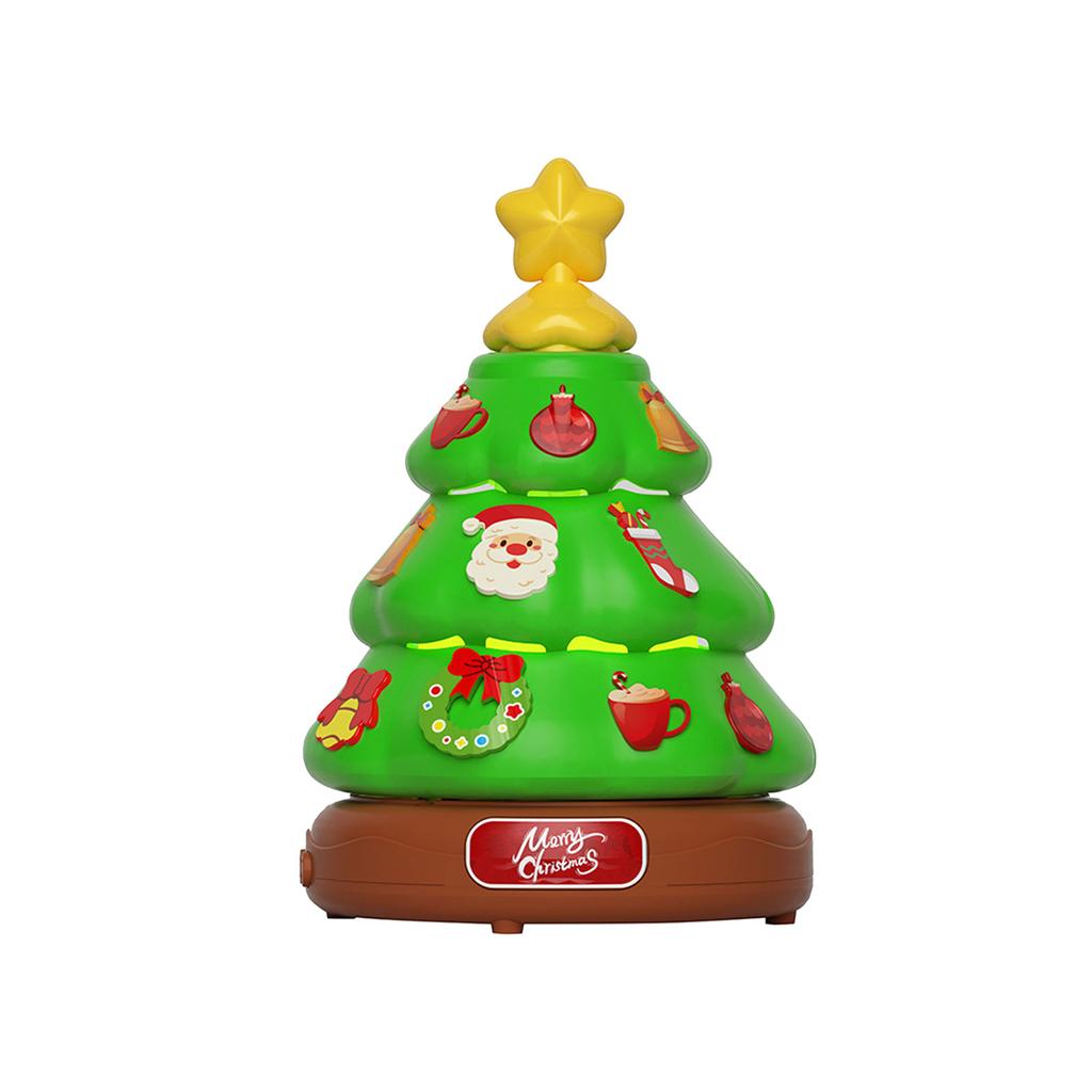 Christmas Tree Light Music Bubble Machine Children's Toy Rotating Light DIY Sticker 100ml