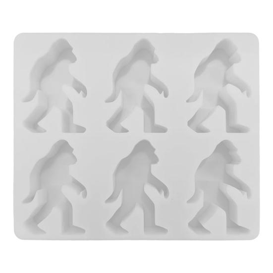 Ice Cube Mold 6-Cavity Gorilla Shape Ice Cube Tray for Whiskey Cocktails DIY Treats Reusable Easy Release Popsicle Molds