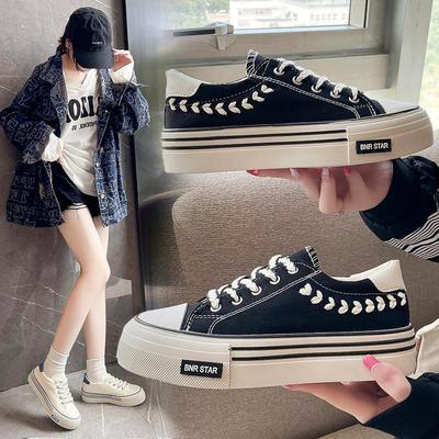 Модная парусиновая обувь в корейском стиле для женщин, осенняя новая дышащая белая женская обувь с тканевой поверхностью Ins, модные женские кроссовки на платформе