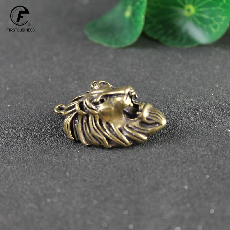 Латунные Брелки-Подвески в Стиле Панк-Рок с Головой Льва, Ювелирные Изделия, Ручная Работа, Медный Подвес, Животные, Инструменты, Счастливые Домашние Украшения, Защита от Зла