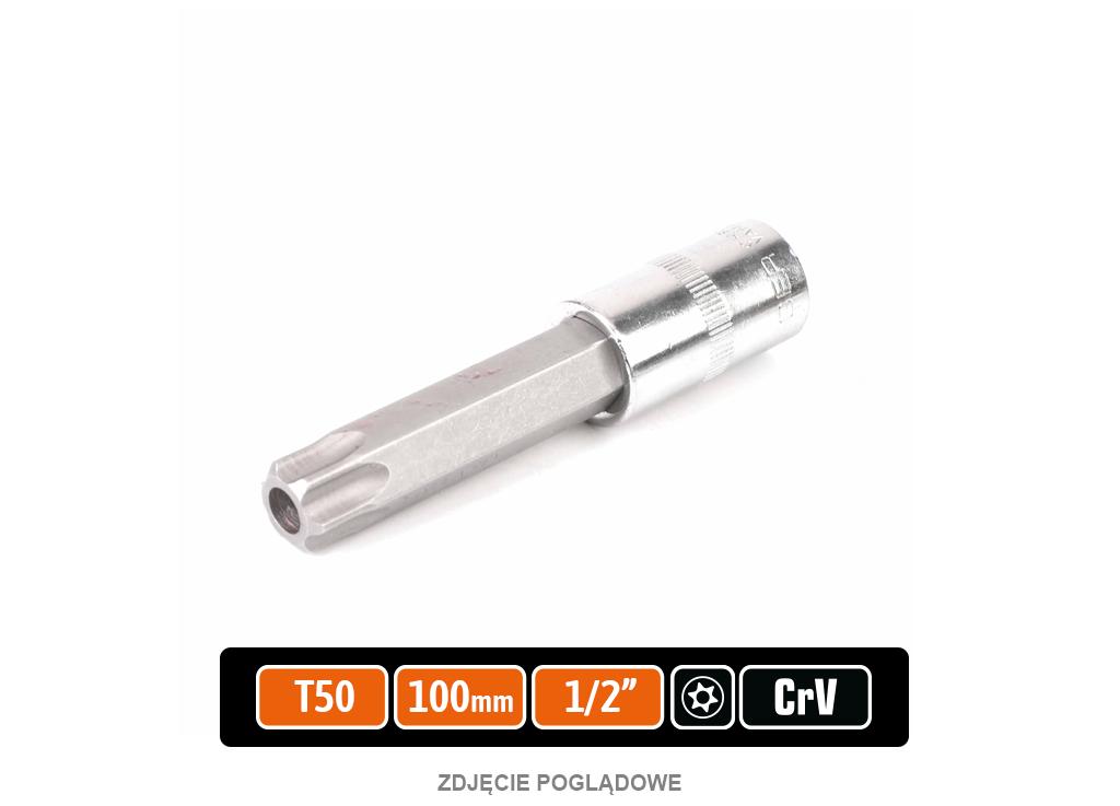 Klucz Nasadowy 1/2" Z Bitem Torx 100 Mm/T50 / (Z Otworem) / Teger