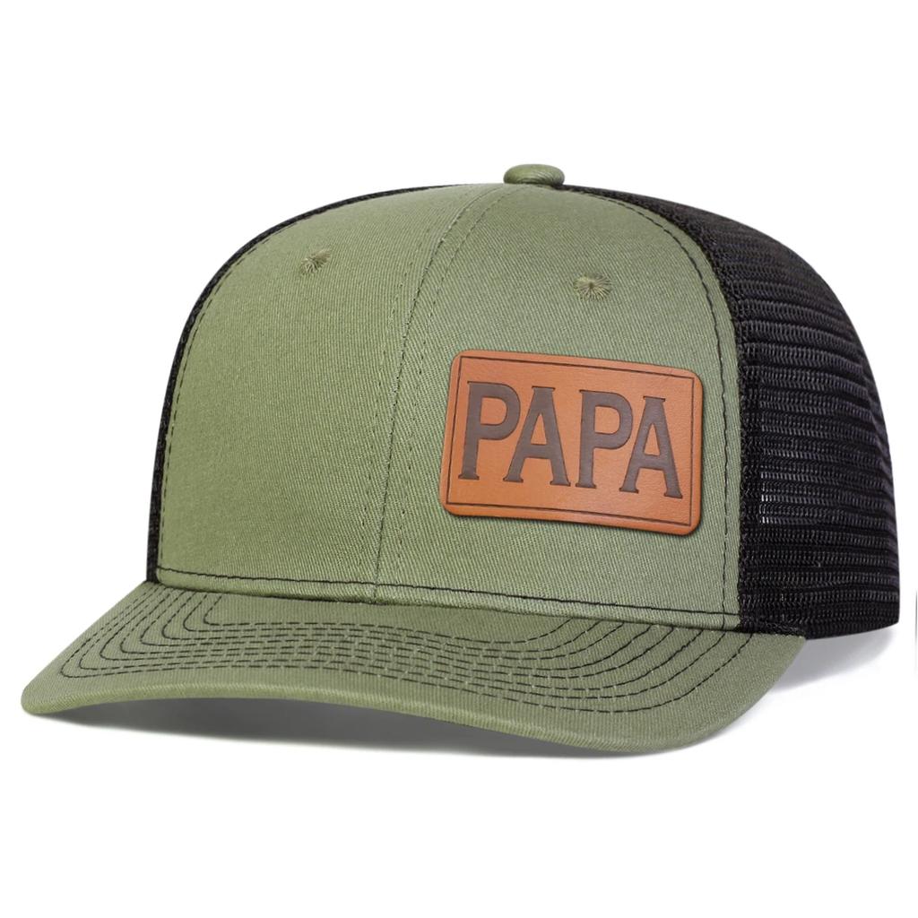 Unisex Brown PAPA Leather Label Baseball Net Caps Spring Summer Outdoor Adjustable Casual Hats Dad Hat Sunscreen Hat