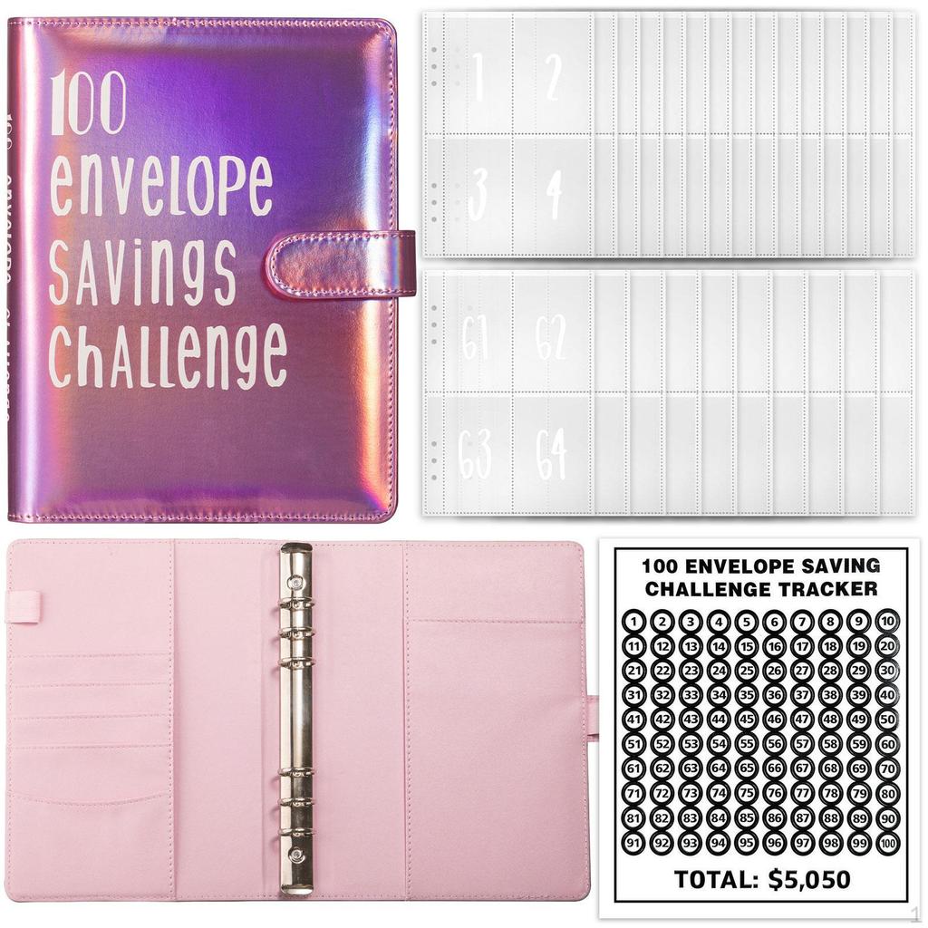 100 Envelopes Money Saving Challenge Binder A5 Savings Book