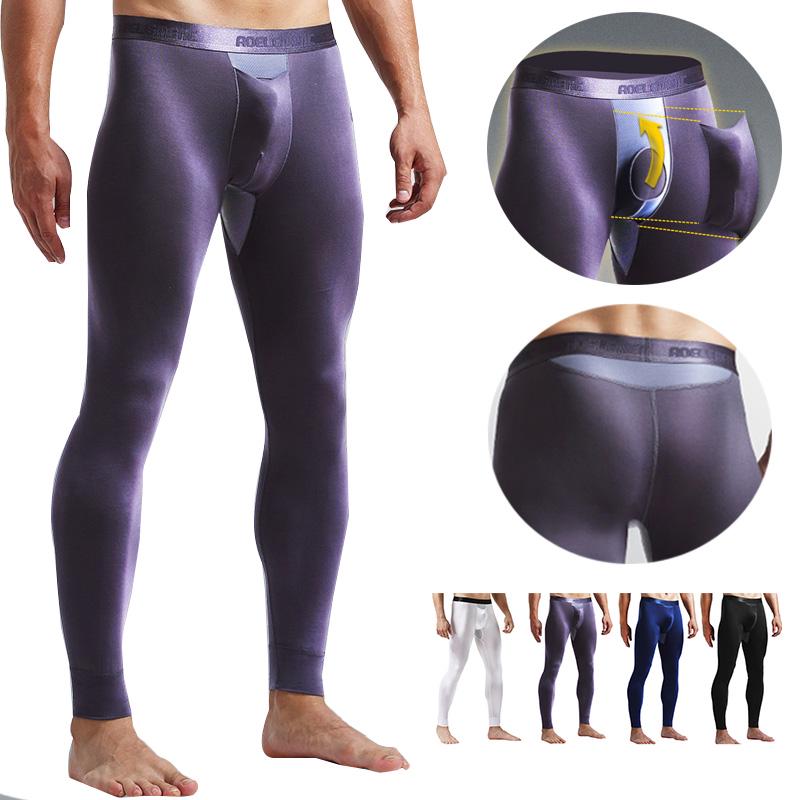 Mens Underpants Comfortable Breathable Mesh Thin Long Johns Fashion Mid Waist Underwear For Man