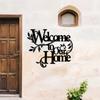 1 шт. Металлическая настенная табличка «Добро пожаловать в наш дом» - настенный декоративный кулон. Приветственный знак. Домашнего декора. Художественное оформление крыльца и гостиной.