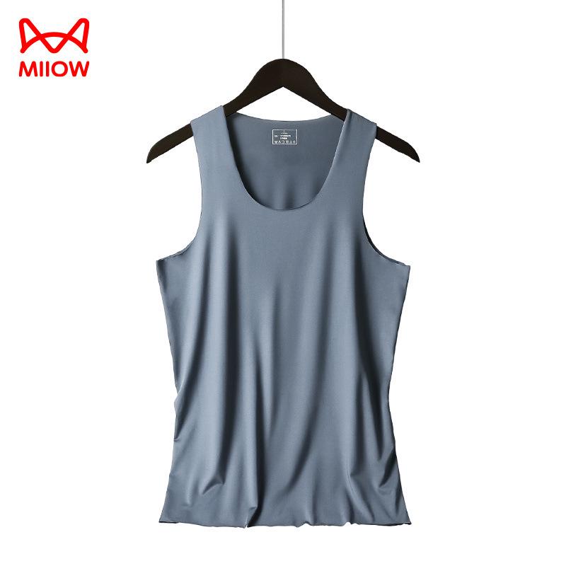 Catman Men's Summer Quick-Dry Seamless Sports Vest: Ice Silk, Tight Fit, Wide Shoulders.