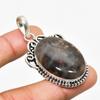 Tube Agate Gemstone Handmade 925 Silver Plated Jewelry Pendant 1.96"