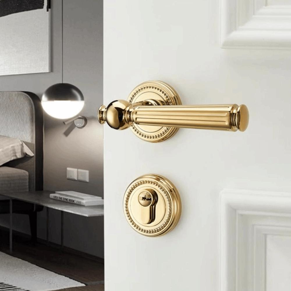 Simple Design Magnetic Suction Door Lock Retro Style Wooden Door Handle Silent Door Lock Home