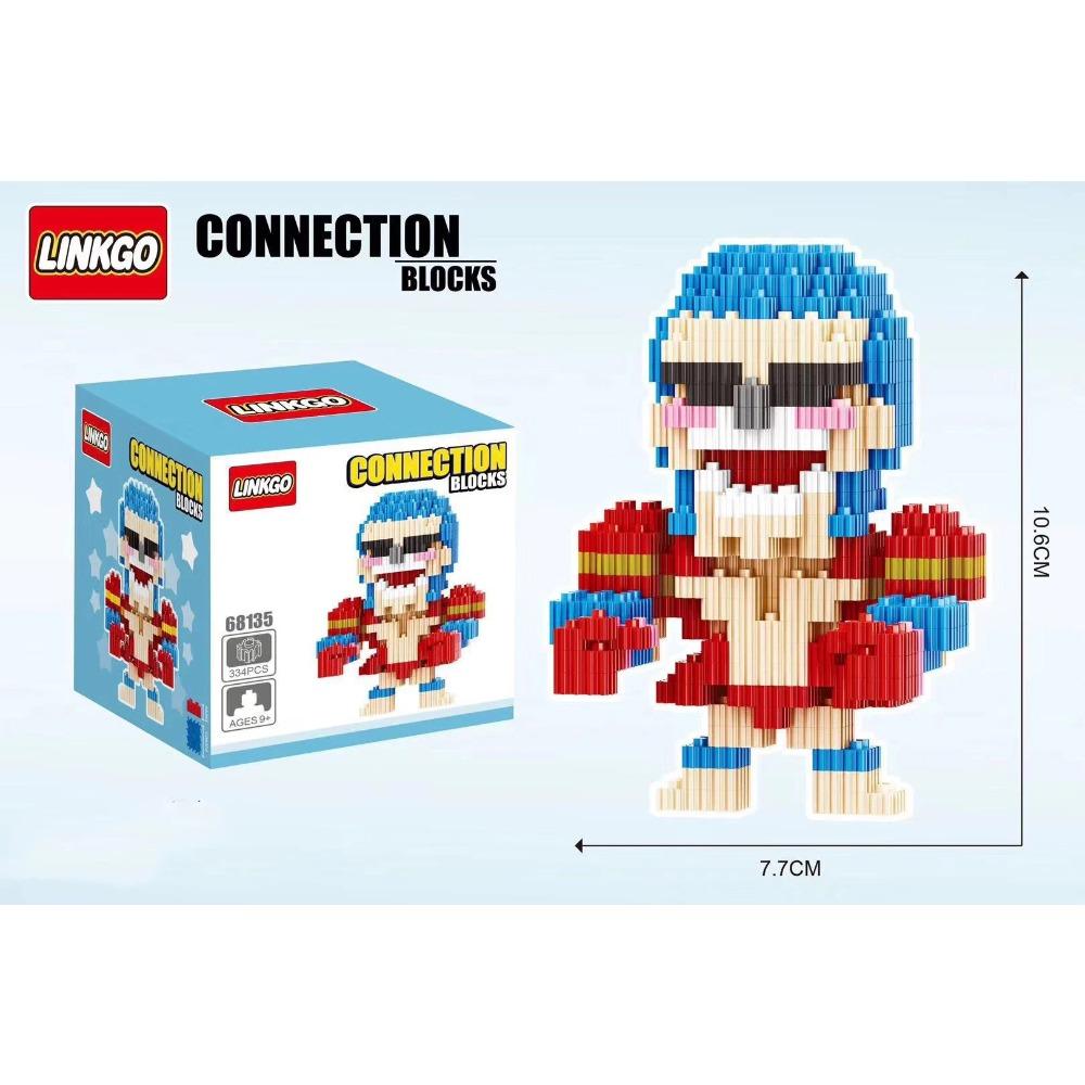 Linkgo Соединяемые Строительные Блоки One Luffy Chopper Piece Boa Franky Zoro Nami Robin Jinbei Brook 3D Модель Мини Фигурка Кирпичик Игрушка