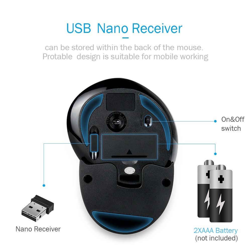 Delux M618GX Эргономичная вертикальная беспроводная мышь 6 кнопок 1600 точек на дюйм оптическая мышь с 3 цветами силиконового резинового чехла для ПК LaptopAA