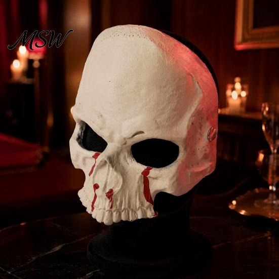 Lightweight PU Foam Skull Mask Halloween Skeleton Mask, Scary with Side Clip, Comfortable for Adults Haunted House Cosplay Masquerade Parties