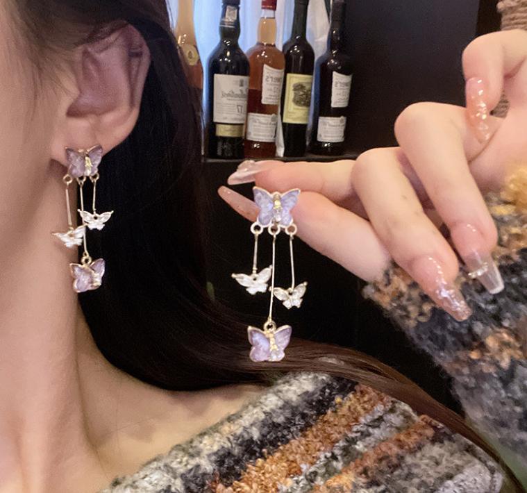 New Geometric butterfly tassels Dangle earrings For Woman Fashion Korean Jewelry Temperament Girl's Daily Wear earrings