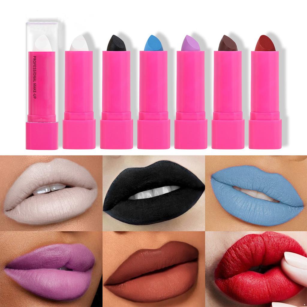 Velvet Matte Lipstick Makeup Stick Highly Pigmented Long Lasting Waterproof Lip Color for Halloween Cosplay Party Festival