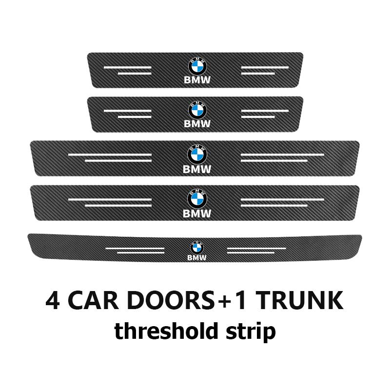 TWDG8 4pcs Carbon Fiber Car Sticker Door Threshold Waterproof Decal For BMW M 1 3 4 5 6 7 Series M3 M6 F01 F02E34 E36 E70 F10 X6 X1