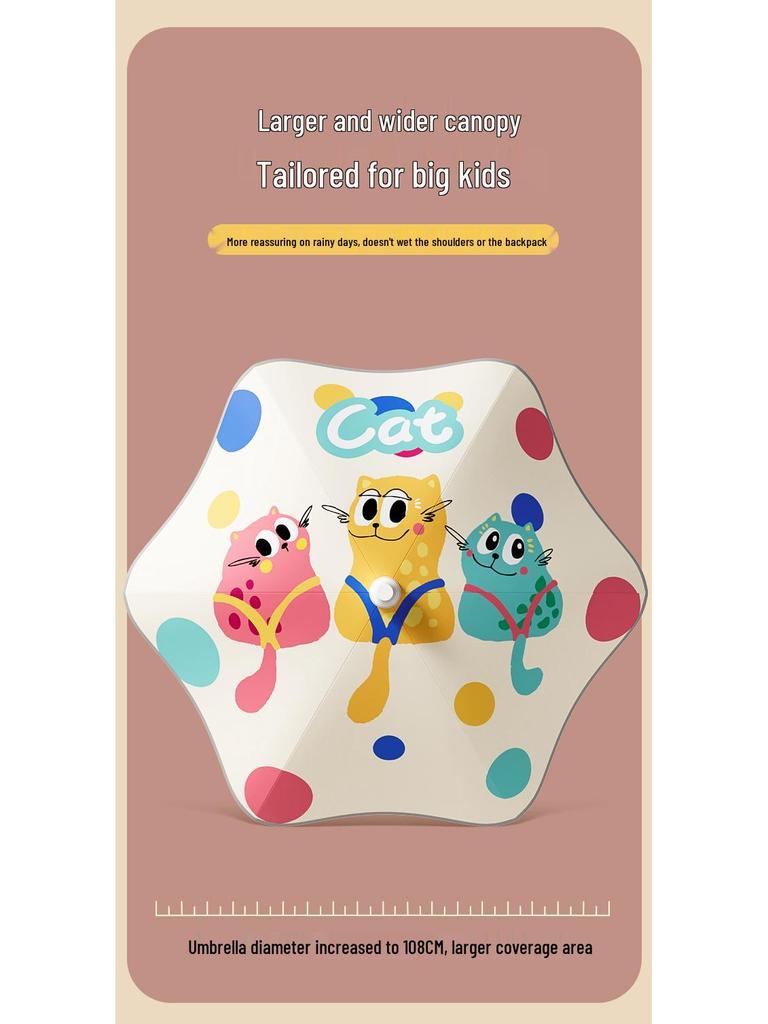 Детский зонт с защитой от УФ-излучения: Длинная ручка, В дождь или в солнечную погоду, Усиленная и увеличенная для учеников начальной школы, Мальчиков и девочек