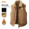 Jeep Мужской двусторонний вельветовый жилет на овчине