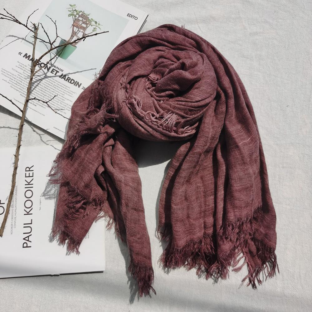 New Autumn and Winter Scarf Women's Shawl Wool Scarf Naturally Wrinkled Men's Scarf Turban