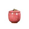 Portable Crackle Glaze White Ceramic Tea Canister