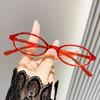 Retro Small Frame Oval Women Plain Glasses Spice Narrow Frame Anti-Blue Glasses Clear Computer Protection Glasses