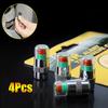 4 Pcs/Set Car Tire Pressure Indicator Tire Pressure Gauge Alert Monitoring Valve Cap Sensor For External Valve Detection