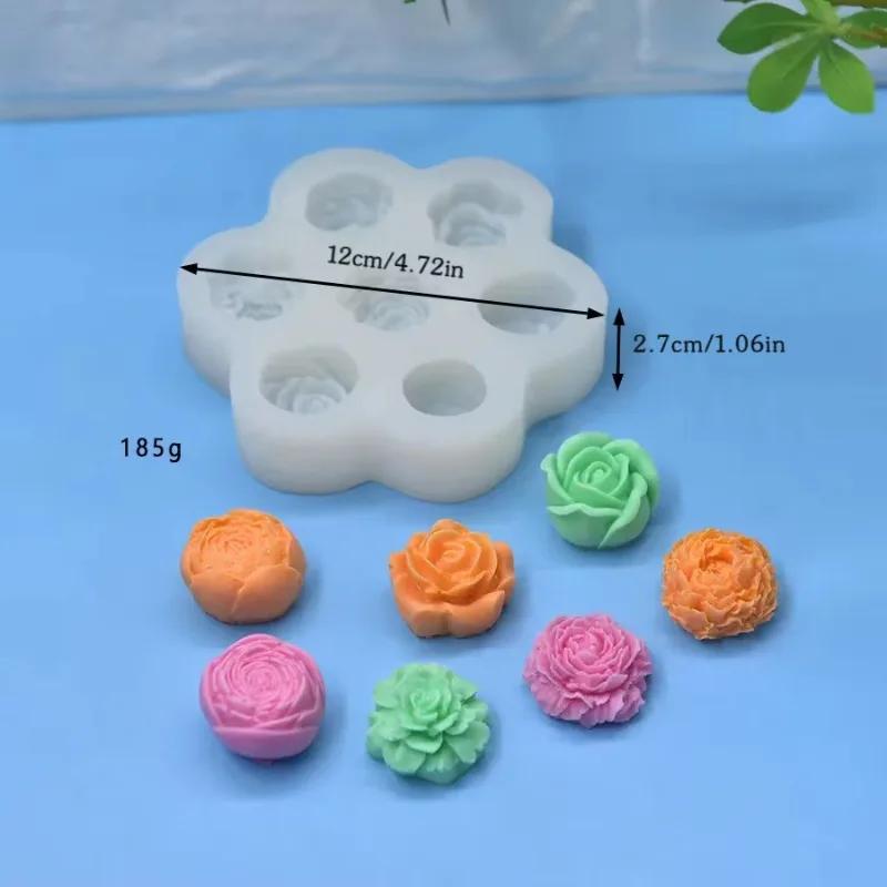 Succulent Flowers Candle Mold 3D Cactus Lotus Rose Soap Plaster Crafts Mold DIY Chocolate Fudge Pastry Cake Silicone Molds