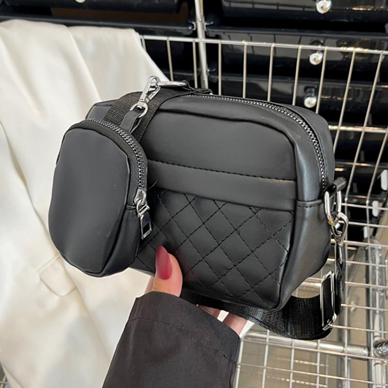 Новая женская сумка через плечо, мягкая кожаная текстура, вышивка нитью, ромбовидная сумка-мессенджер, большая вместимость, повседневная маленькая квадратная сумка, кошелек для мелочи