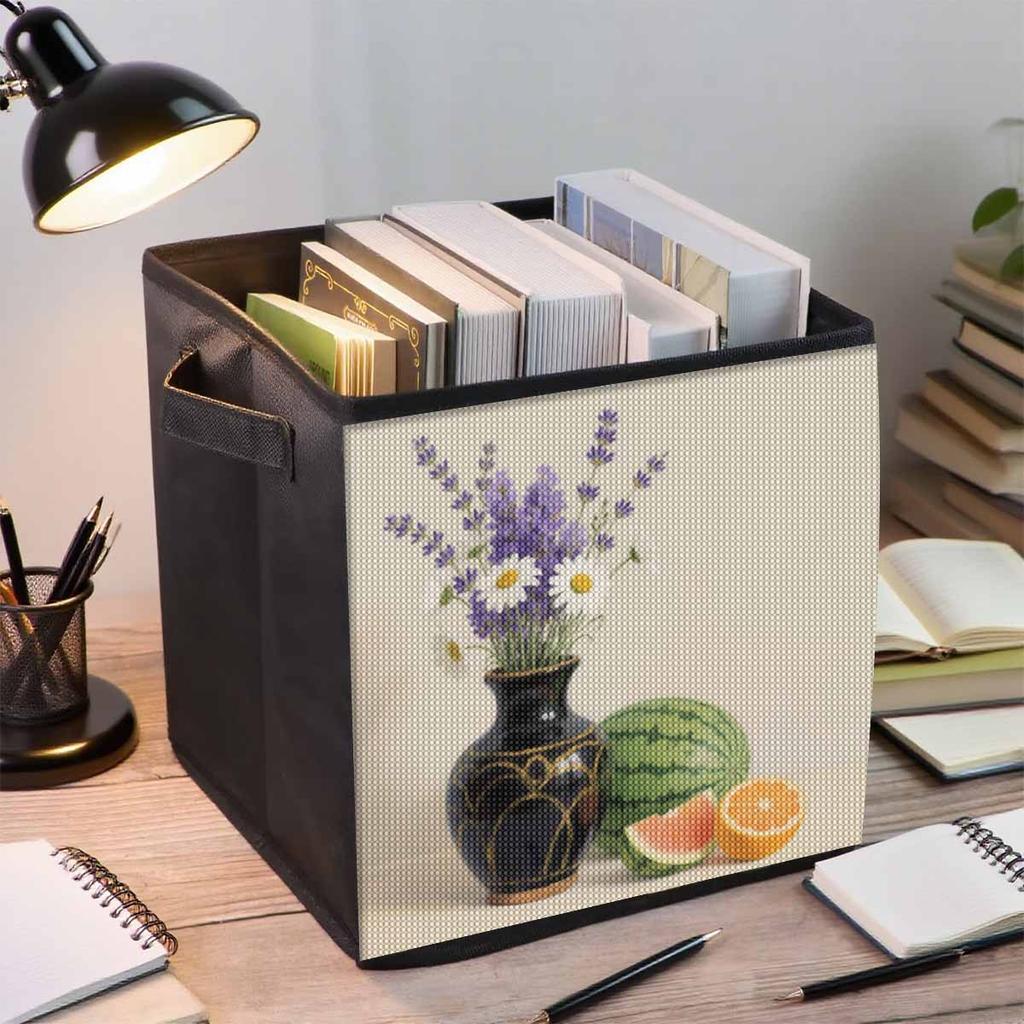 Lavender and Daisies 5D Diamond Painting Storage Basket Full Round Drill Mosaic Diamond Embroidery Cross Stitch Kits Home Decor Home Decor